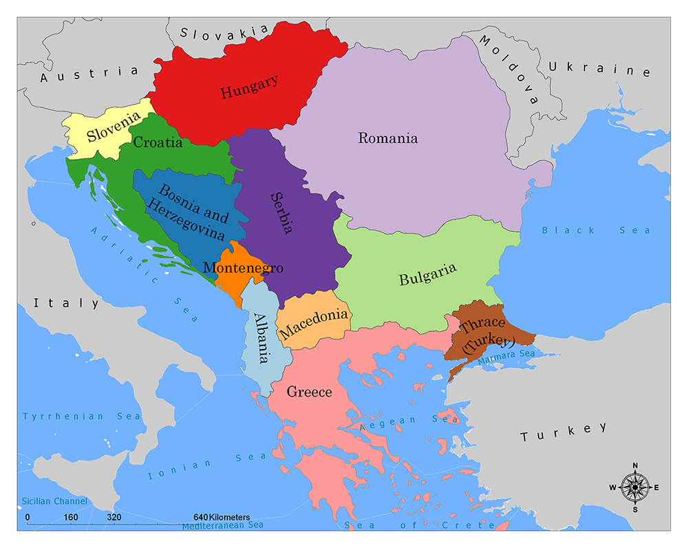 Balkan Nation Map